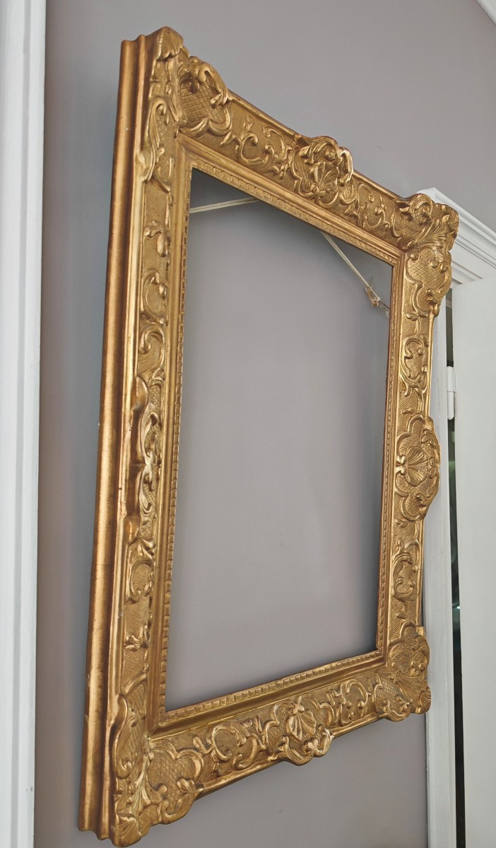 Cadre d'époque Louis XIV Doré à La Feuille d'Or-photo-4