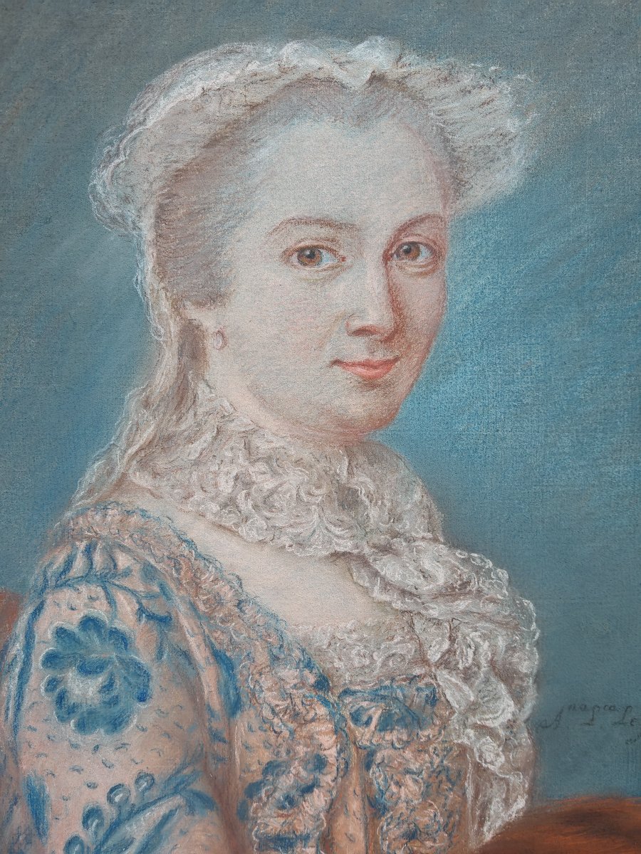 Ecole française du XVIIIe portrait de dame daté de 1759-photo-2