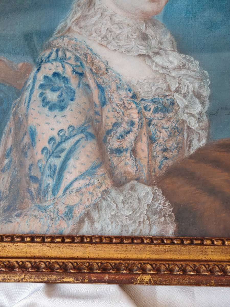 Ecole française du XVIIIe portrait de dame daté de 1759-photo-1