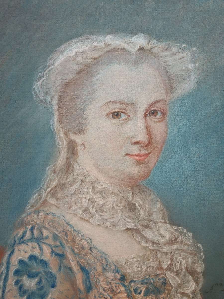 Ecole française du XVIIIe portrait de dame daté de 1759-photo-2