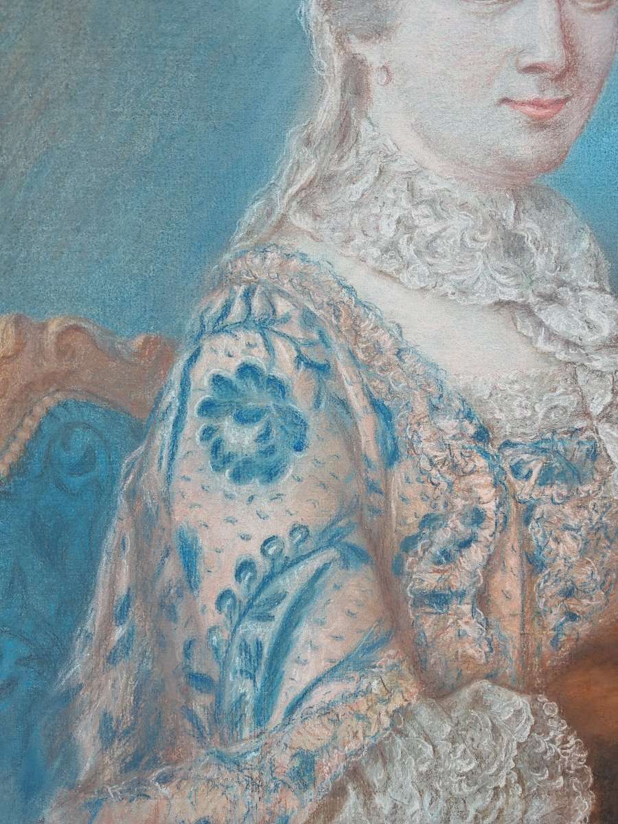 Ecole française du XVIIIe portrait de dame daté de 1759-photo-3