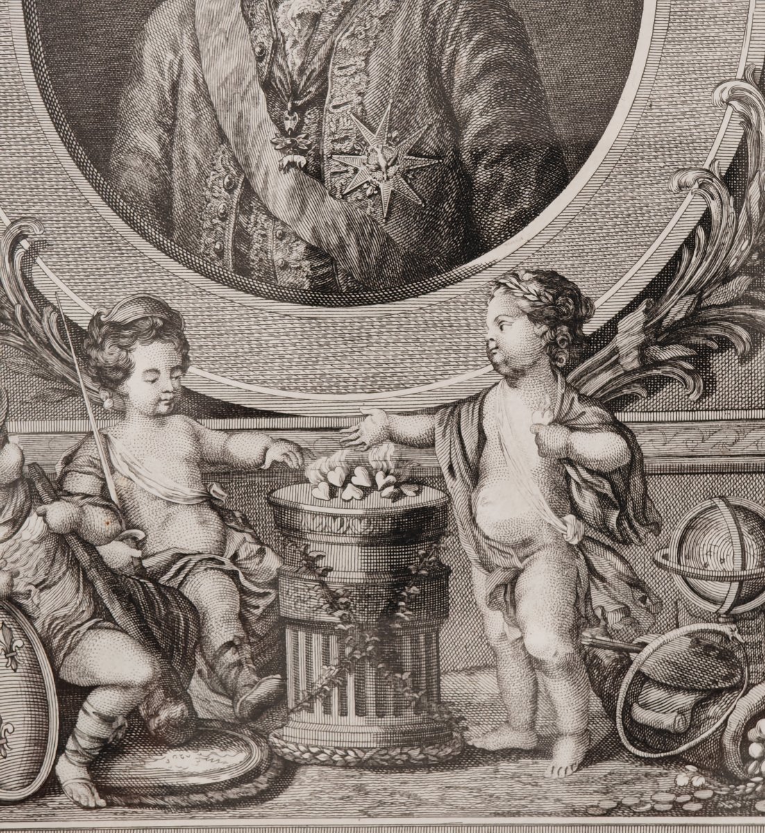 Engraving Of A Portrait Of Louis XV-photo-3