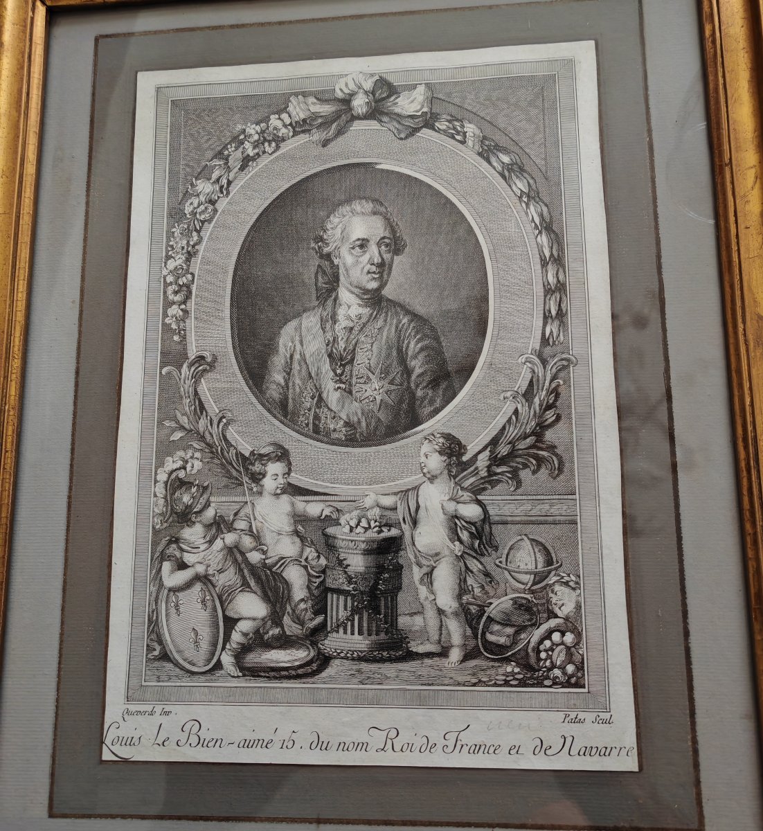 Engraving Of A Portrait Of Louis XV-photo-2
