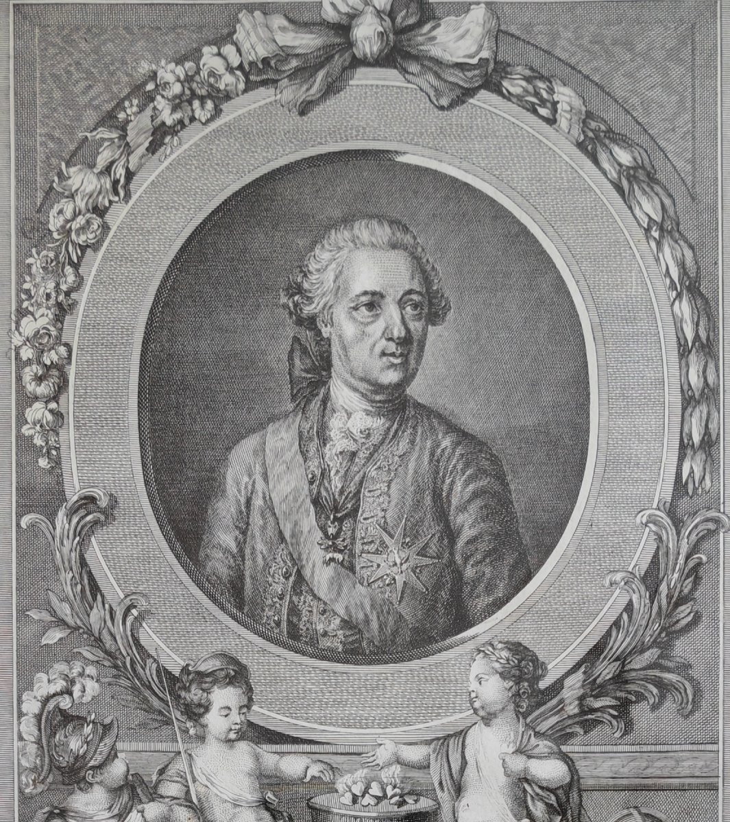 Engraving Of A Portrait Of Louis XV-photo-2
