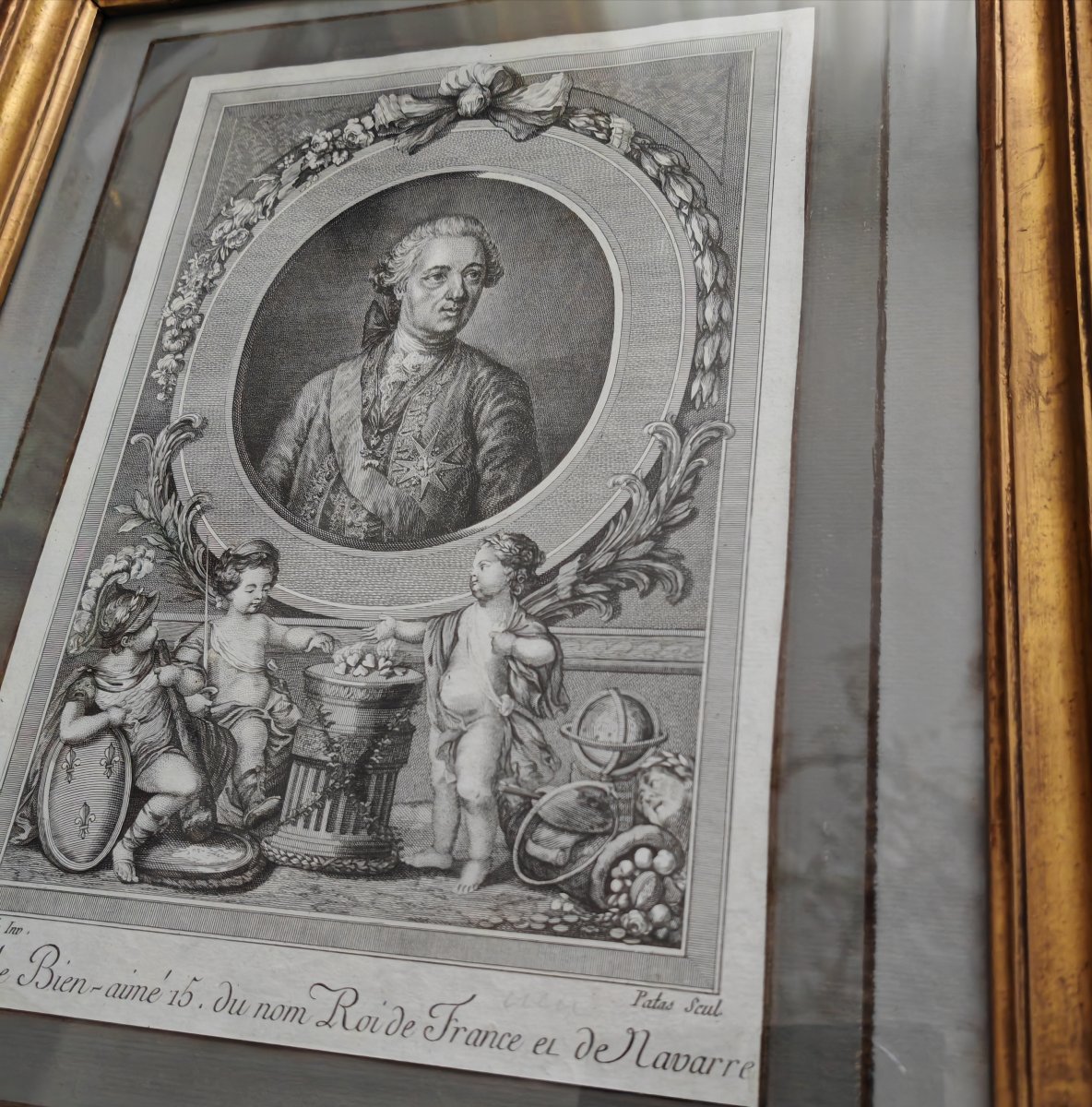 Engraving Of A Portrait Of Louis XV-photo-3