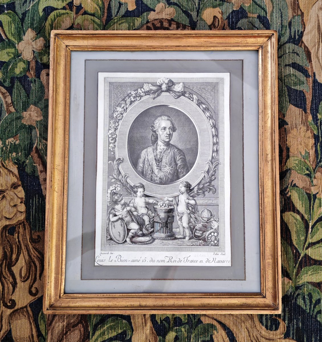Engraving Of A Portrait Of Louis XV