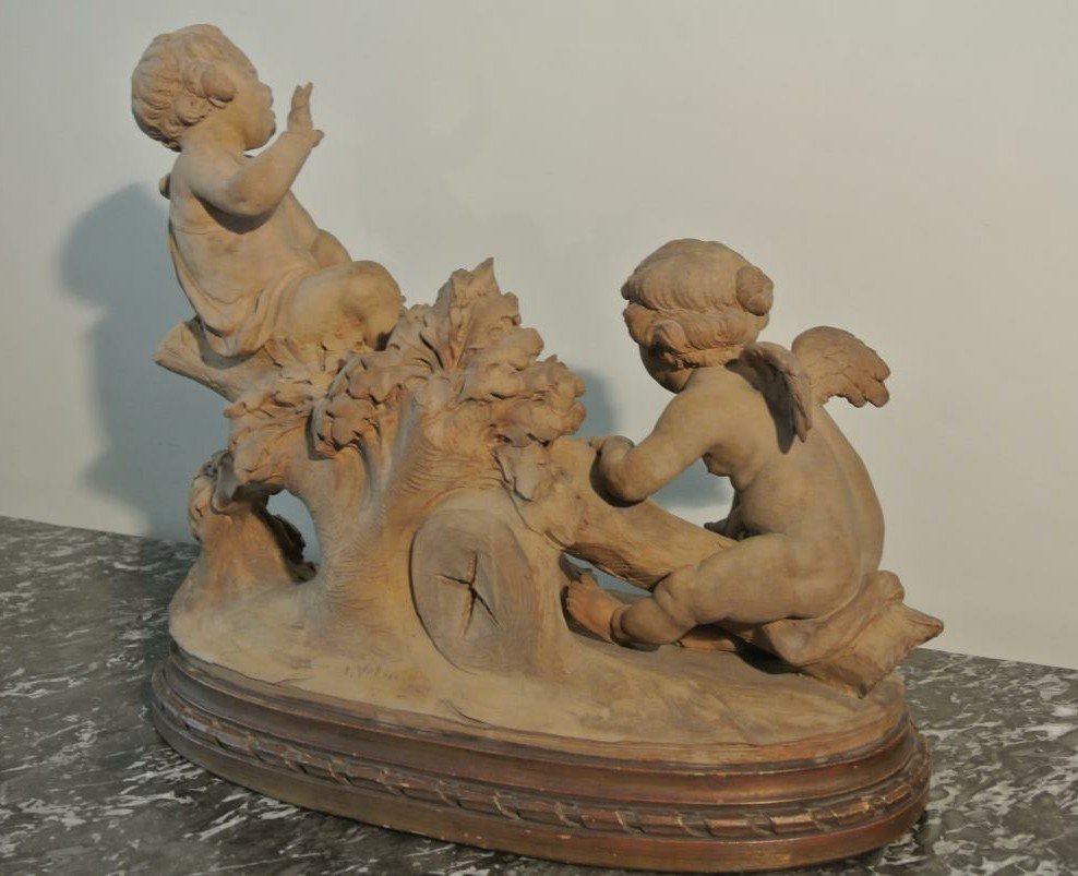Terre Cuite "la Balançoire" D’après François Boucher -photo-2