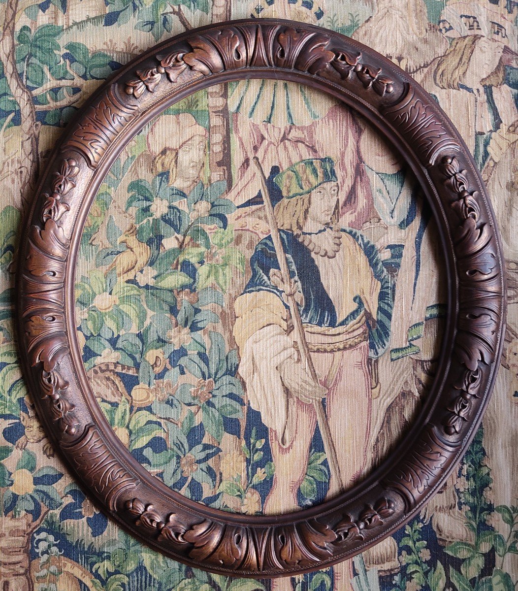 Miroir baroque style Louis XV en stuc doré vers 1940-1950