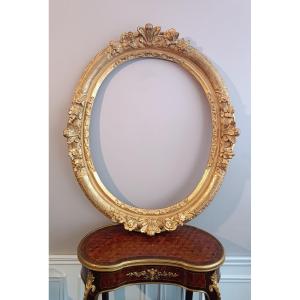 Louis XIV Period Oval Frame Gilded With Gold Leaf