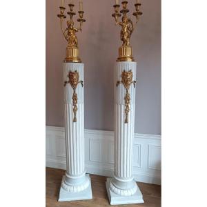 Paire de colonnes de style Louis XVI
