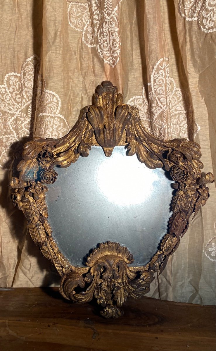 Old Golden Metal Mirror-photo-2