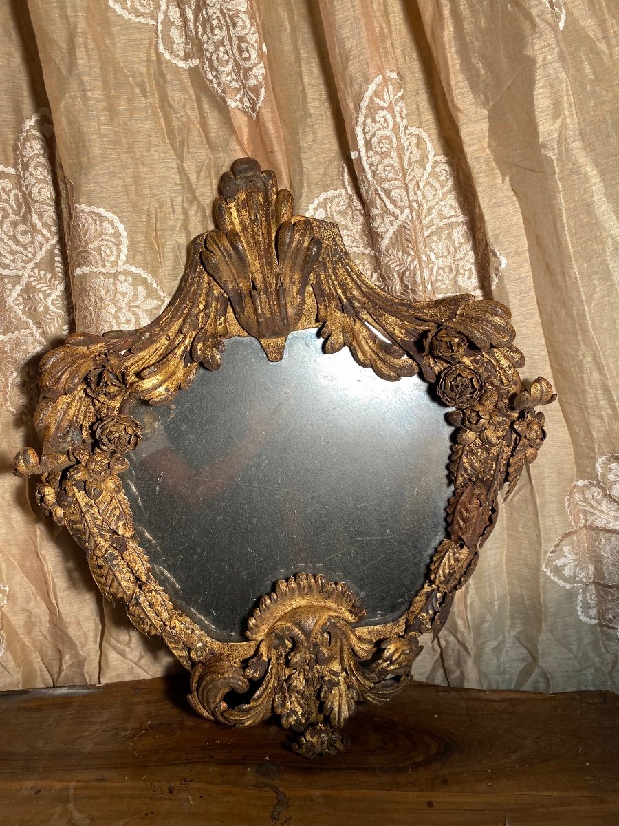 Old Golden Metal Mirror