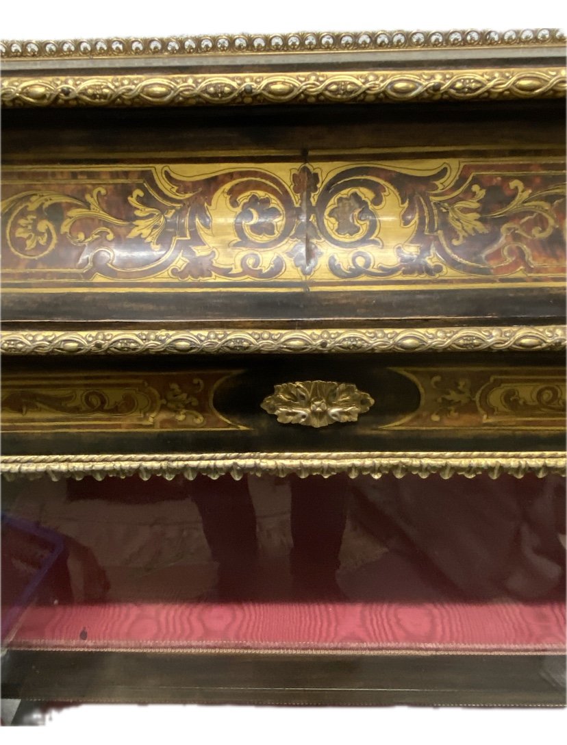 Vitrine De Style, Louis XV Marqueterie Boulle-photo-4