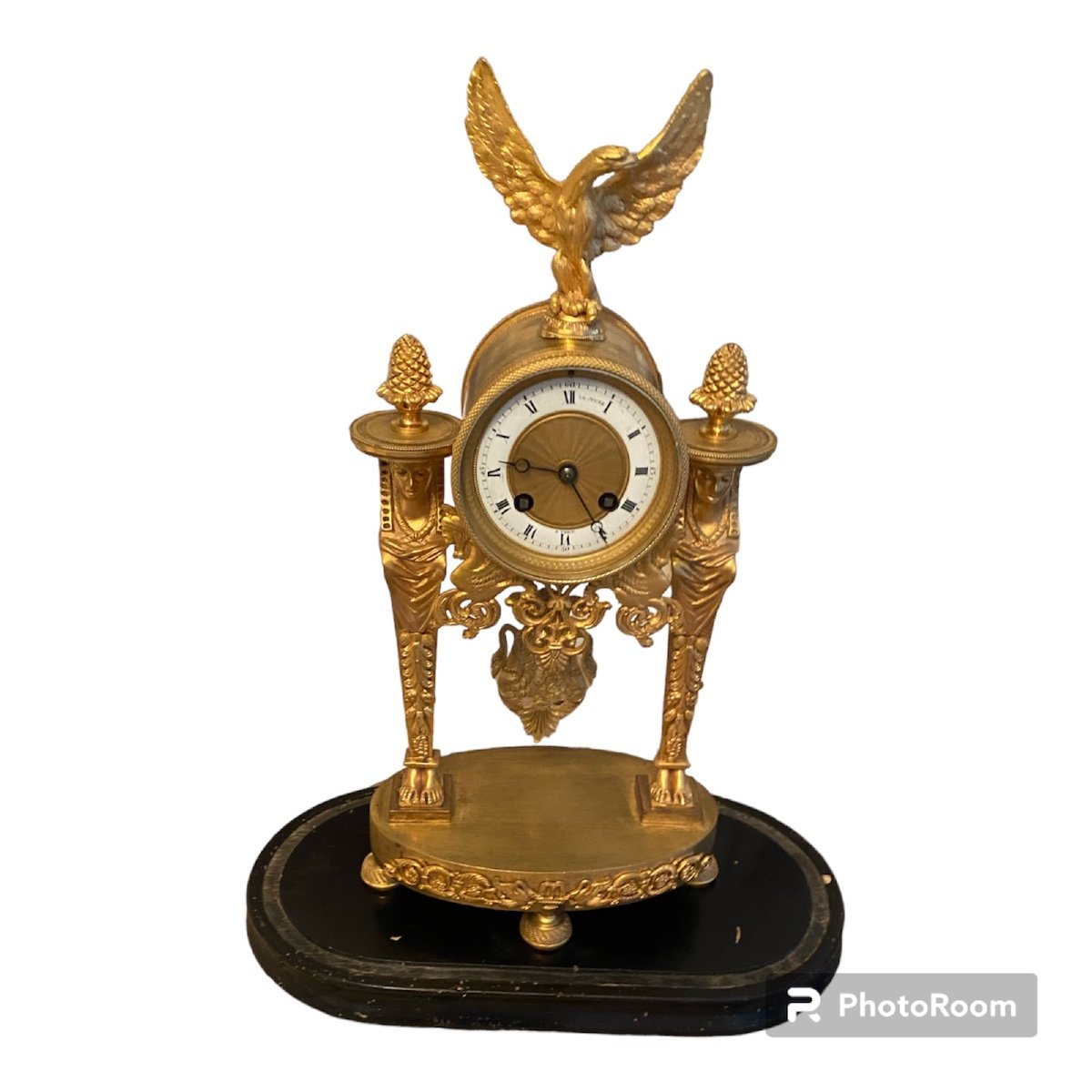 "pendule En Bronze Portique d'époque Empire "retour d'Egypte"'-photo-2
