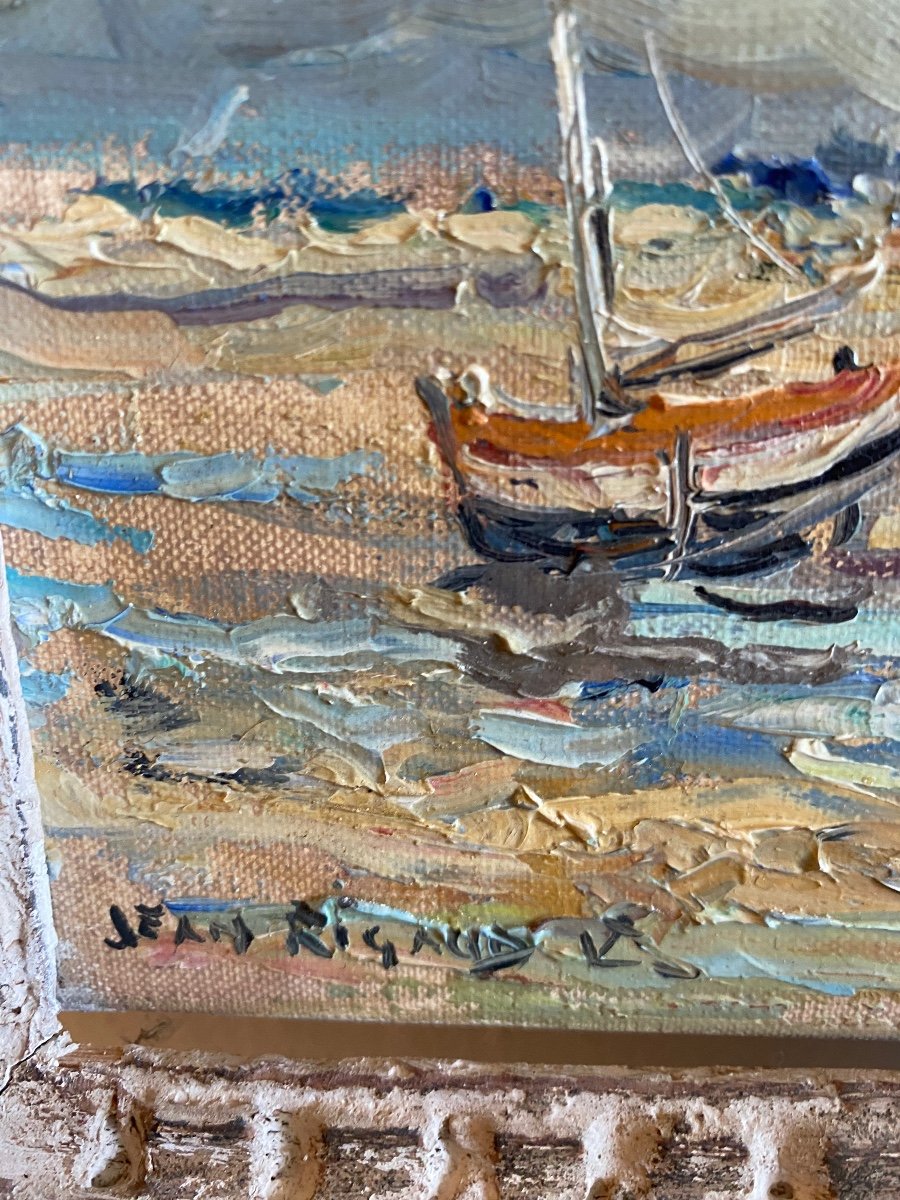Jean Rigaud  Tableau Marine ``lesconil Ciel D ’Orage ´´-photo-3