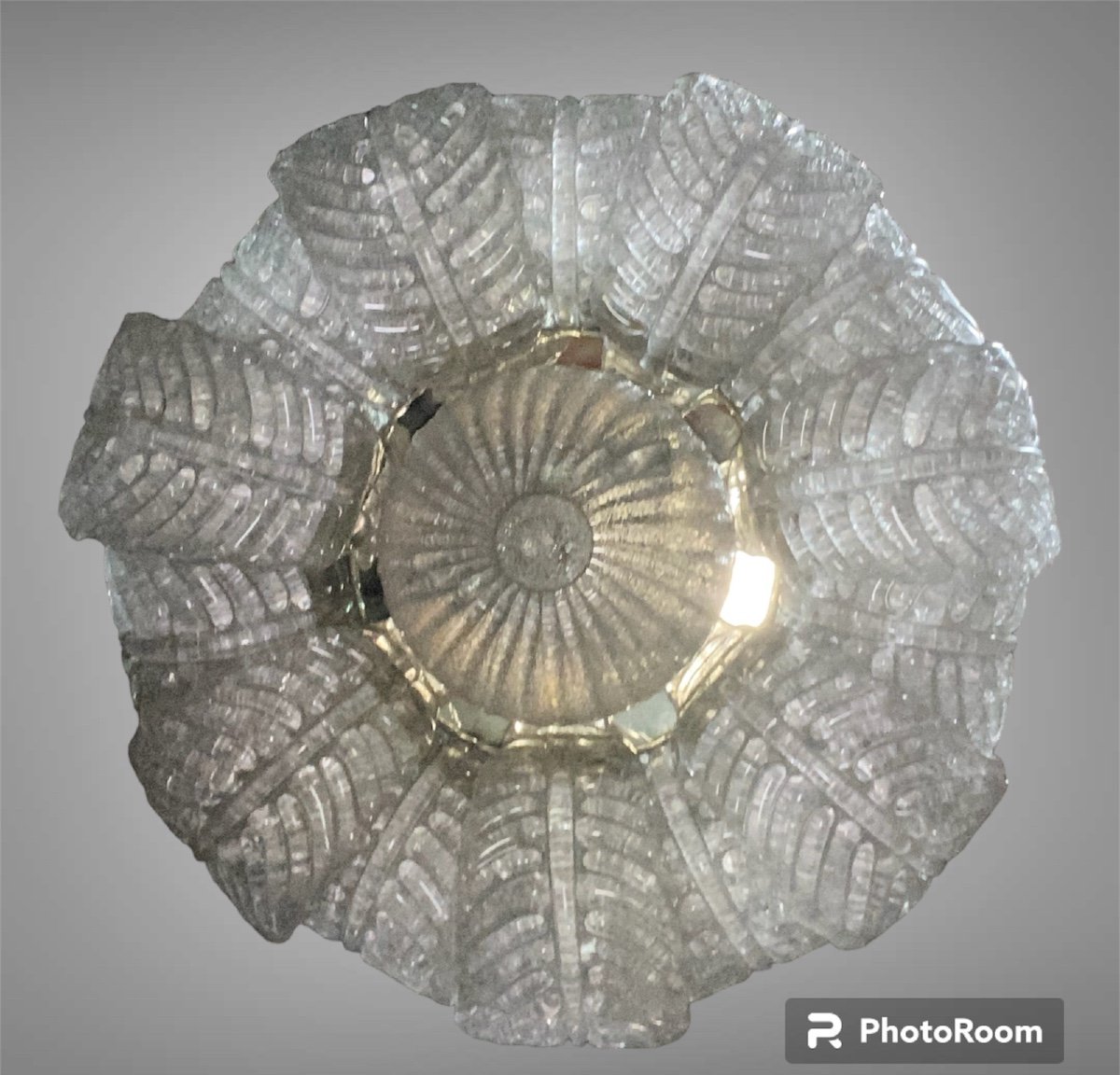 Lustre Plafonnier En Verre De Murano Blanc