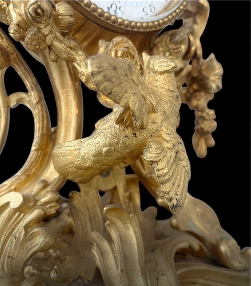 GARNITURE DE CHEMINÉE  EN BRONZE DORÉ, ÉPOQUE NAPOLÉON III, VERS 1840-1850-photo-1