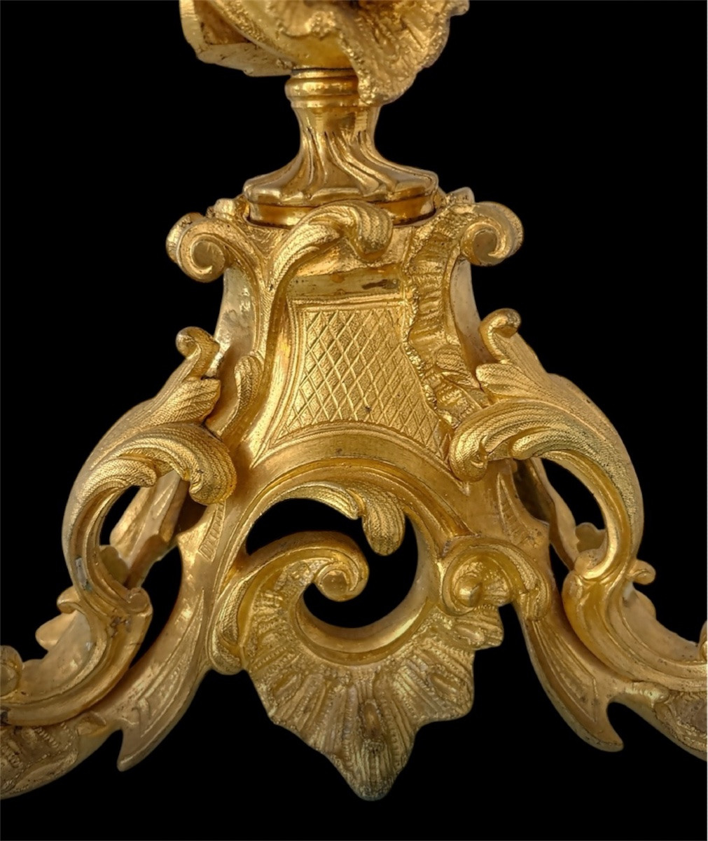GARNITURE DE CHEMINÉE  EN BRONZE DORÉ, ÉPOQUE NAPOLÉON III, VERS 1840-1850-photo-3