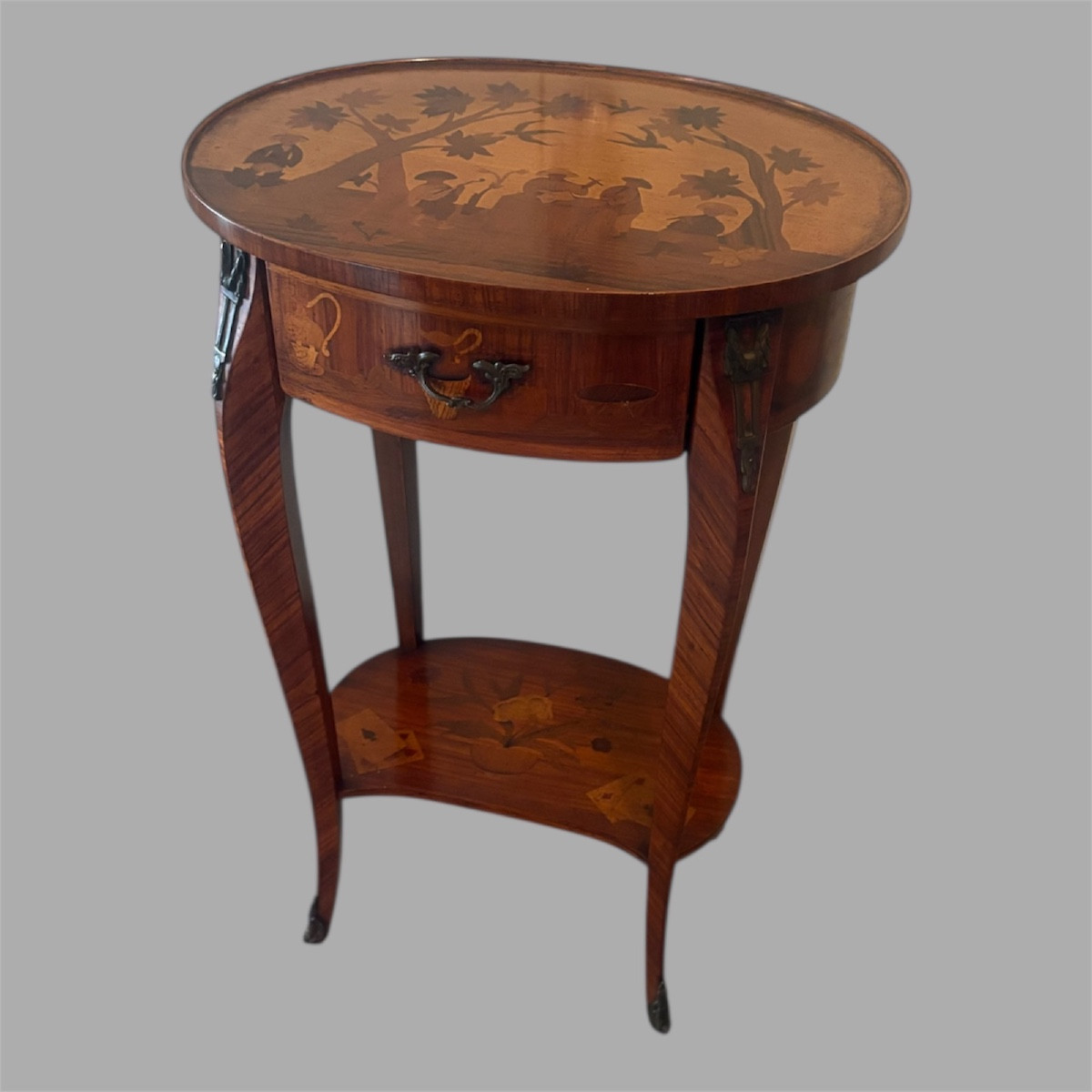 Dlg Topino, Petite Table De Salon En Marqueterie De Style Transition