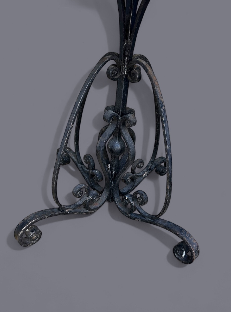 Wrought Iron Pedestal Table - Work Of 20th Century Craftsmen-photo-3