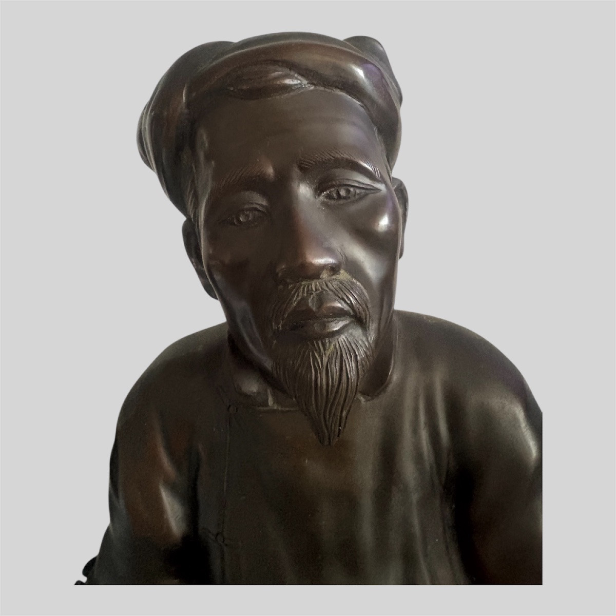buste en bronze  VIETNAM, XXe  siècle en bronze patine brune -photo-2