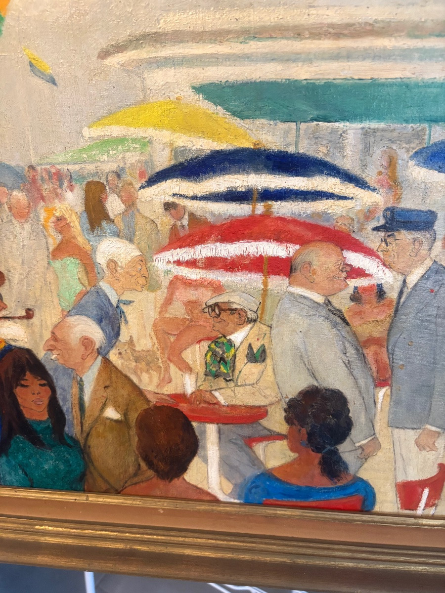 Paintings William Siss Scene Of Deauville-photo-3