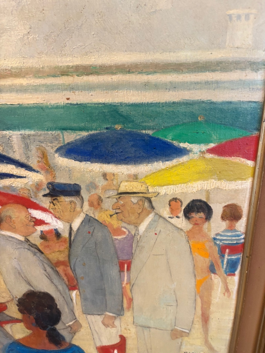Paintings William Siss Scene Of Deauville-photo-4