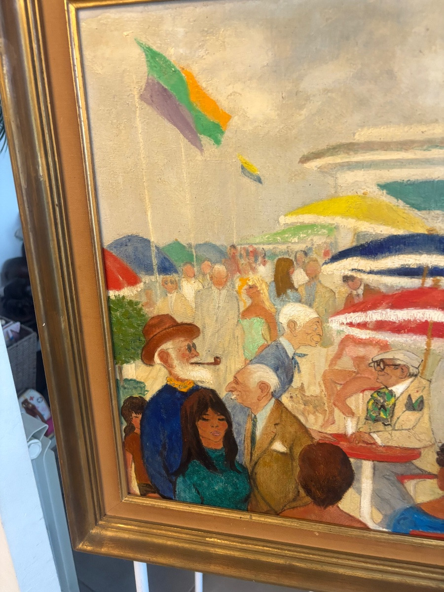 Paintings William Siss Scene Of Deauville-photo-1