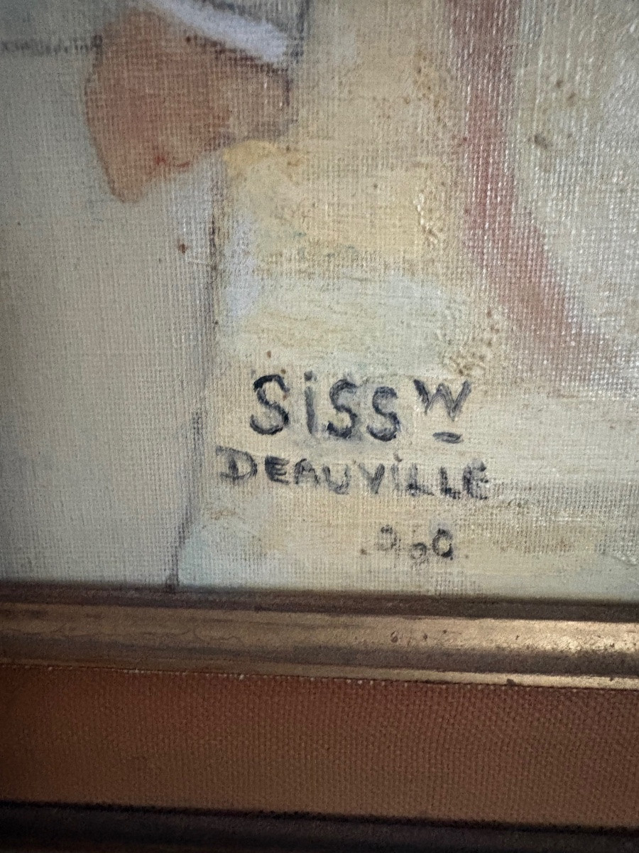 Paintings William Siss Scene Of Deauville-photo-2