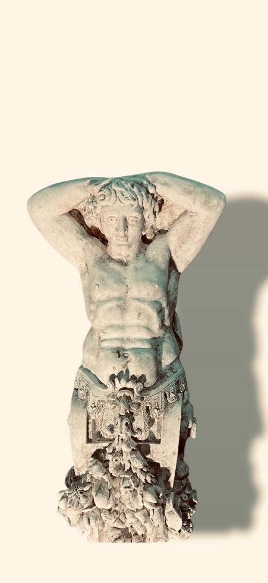 Plaster Caryatid – Monumental Architectural Piece-photo-3