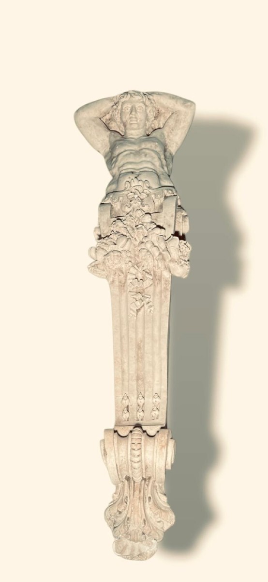 Plaster Caryatid – Monumental Architectural Piece