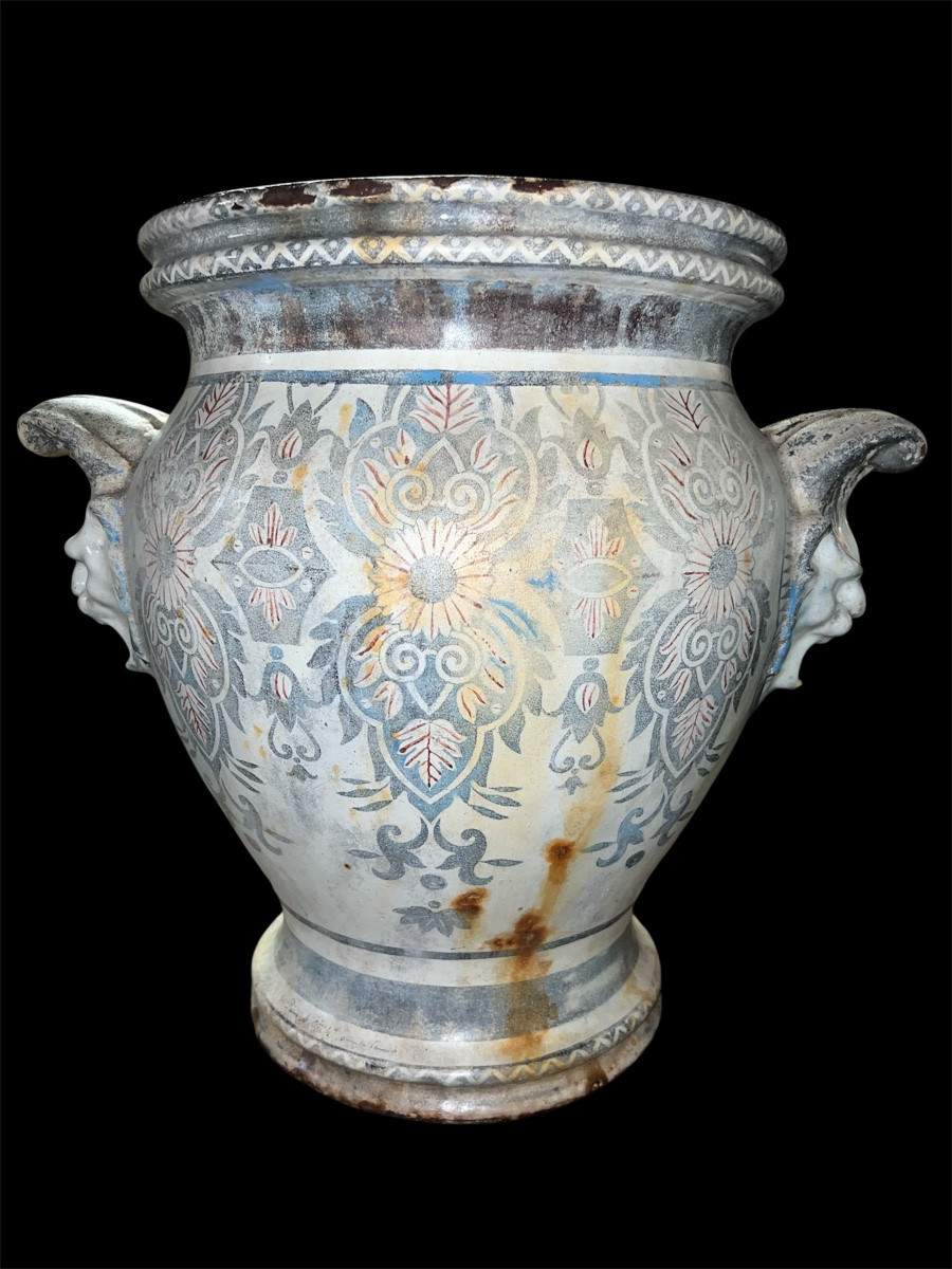 "Paire de Cache-pots En Fonte émaillée, Emaillerie Du Bourget, France, Vers 1875 / 1880"-photo-3