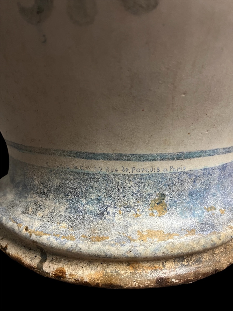 "Paire de Cache-pots En Fonte émaillée, Emaillerie Du Bourget, France, Vers 1875 / 1880"-photo-4