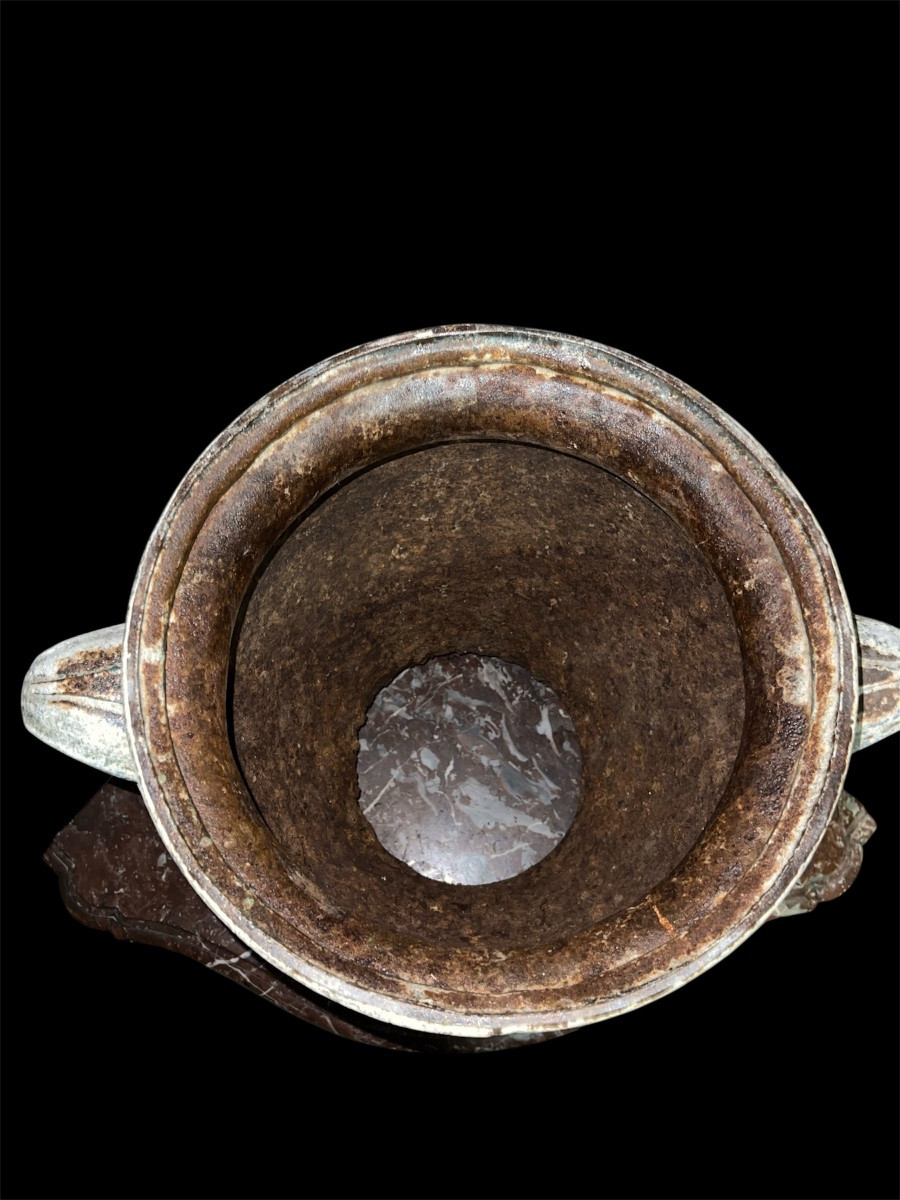 "Paire de Cache-pots En Fonte émaillée, Emaillerie Du Bourget, France, Vers 1875 / 1880"-photo-1