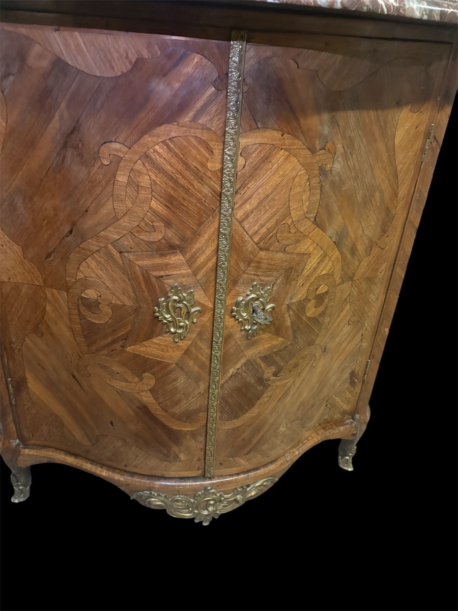 Encoignure Louis XV en Bois de Rose - Estampillée François GARNIER - XVIIIe siècle-photo-2