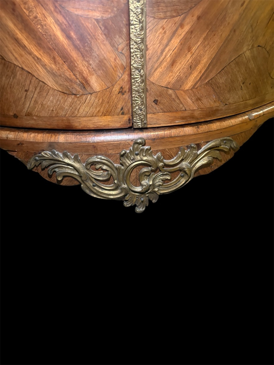 Encoignure Louis XV en Bois de Rose - Estampillée François GARNIER - XVIIIe siècle-photo-3