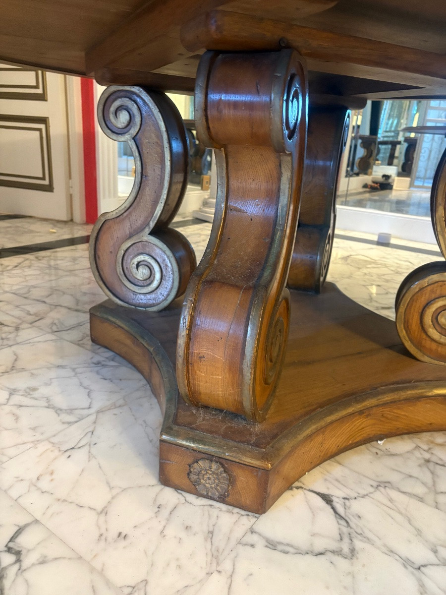 Gueridon Round Oak Table-photo-2