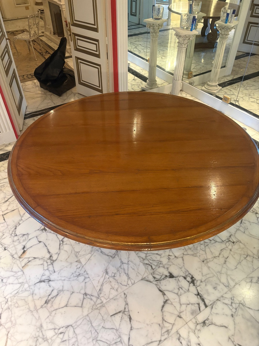 Gueridon Round Oak Table-photo-4