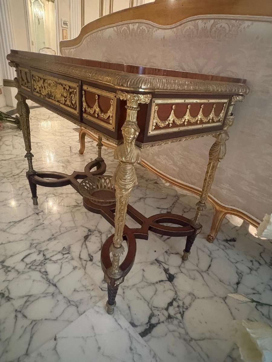 Louis XVI Style Table, After A Model By Weisweiller.-photo-2