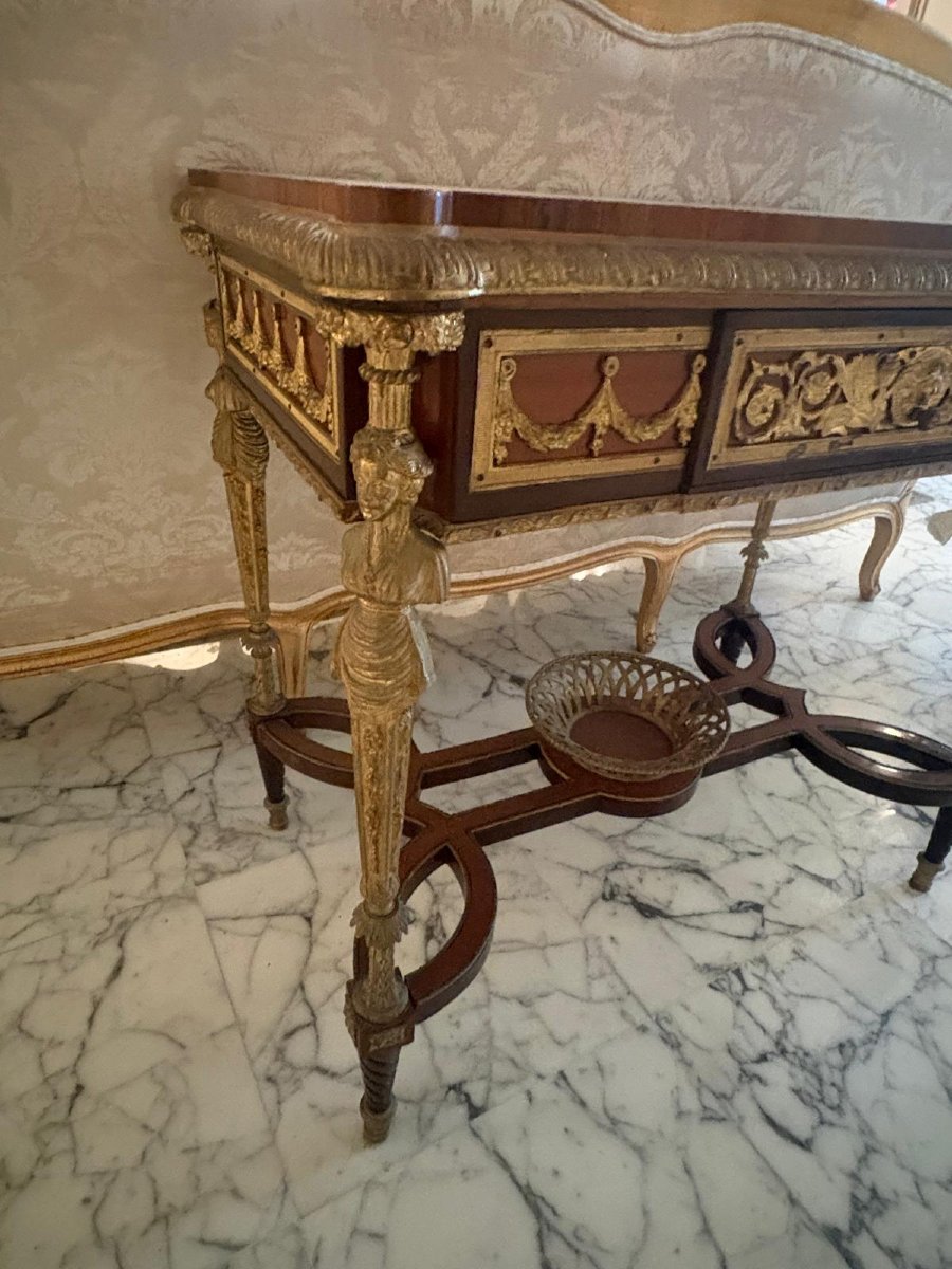 Louis XVI Style Table, After A Model By Weisweiller.-photo-2