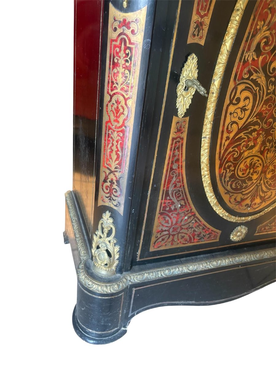 Napoleon III Support Cabinet In Boulle Marquetry And Gilded Bronzes-photo-2