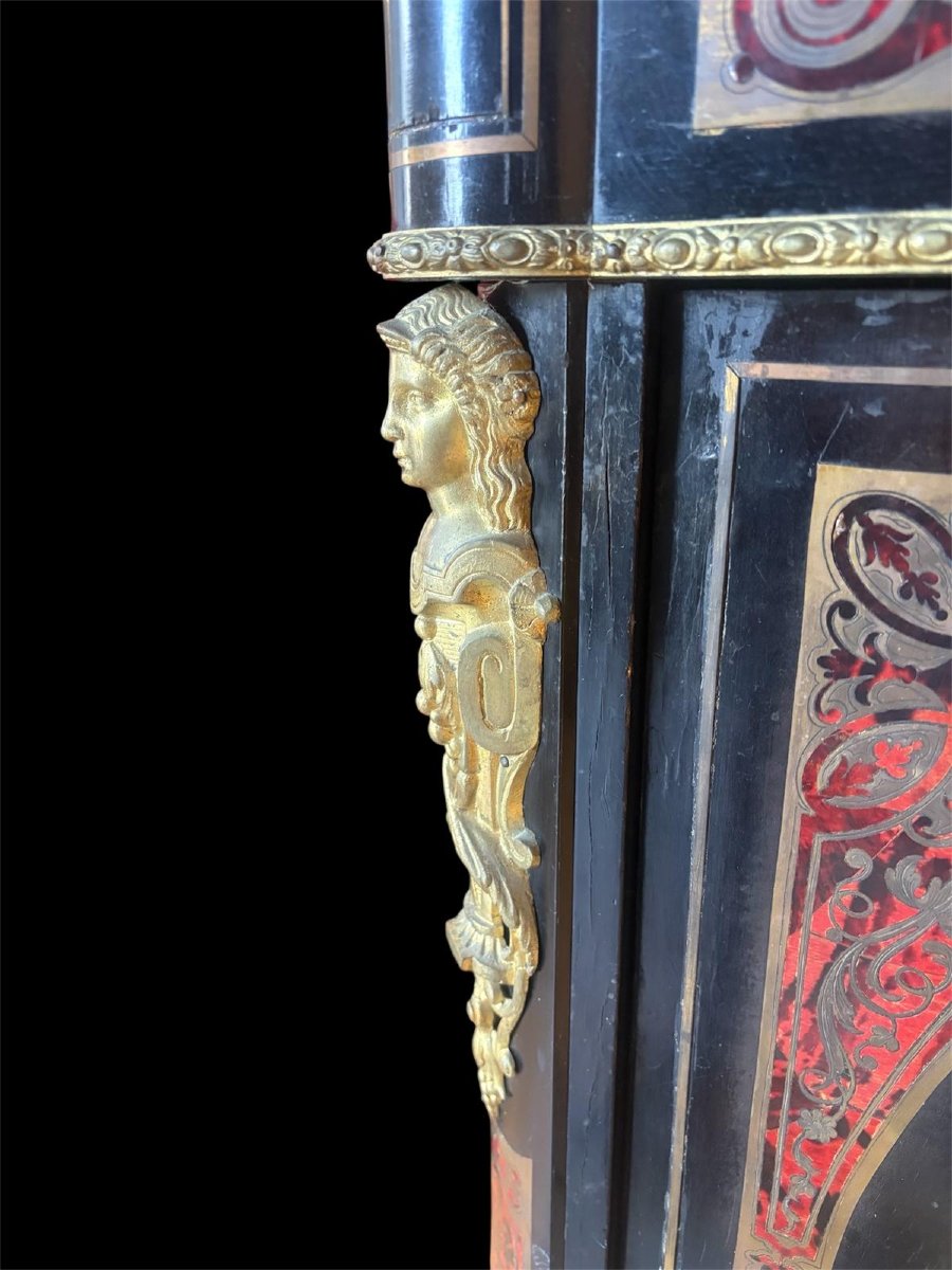 Napoleon III Support Cabinet In Boulle Marquetry And Gilded Bronzes-photo-3