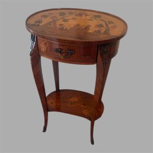 Dlg Topino, Petite Table De Salon En Marqueterie De Style Transition