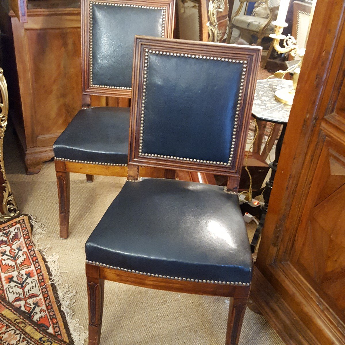 Three Stamped Louis XVI Chairs -photo-2