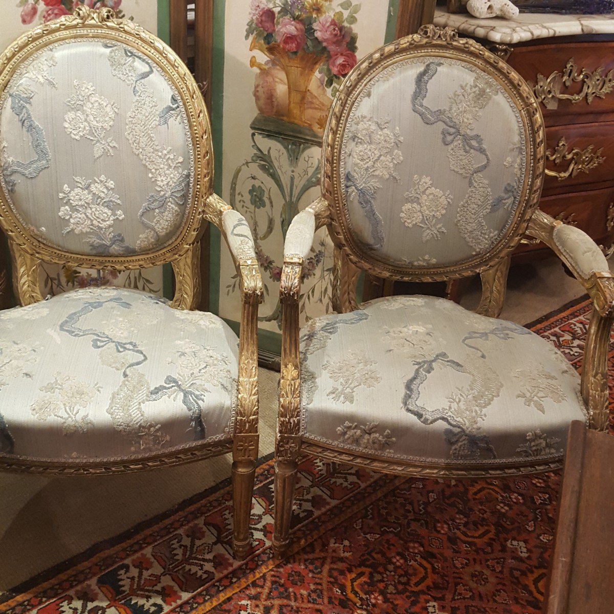 Paire De fauteuils Médaillon Louis XVI-photo-4