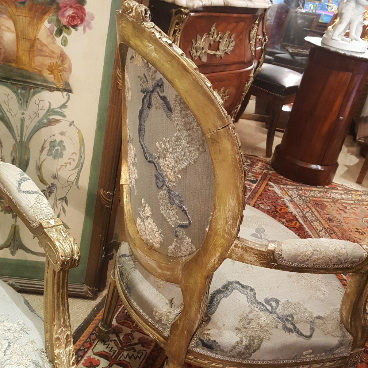Paire De fauteuils Médaillon Louis XVI-photo-8