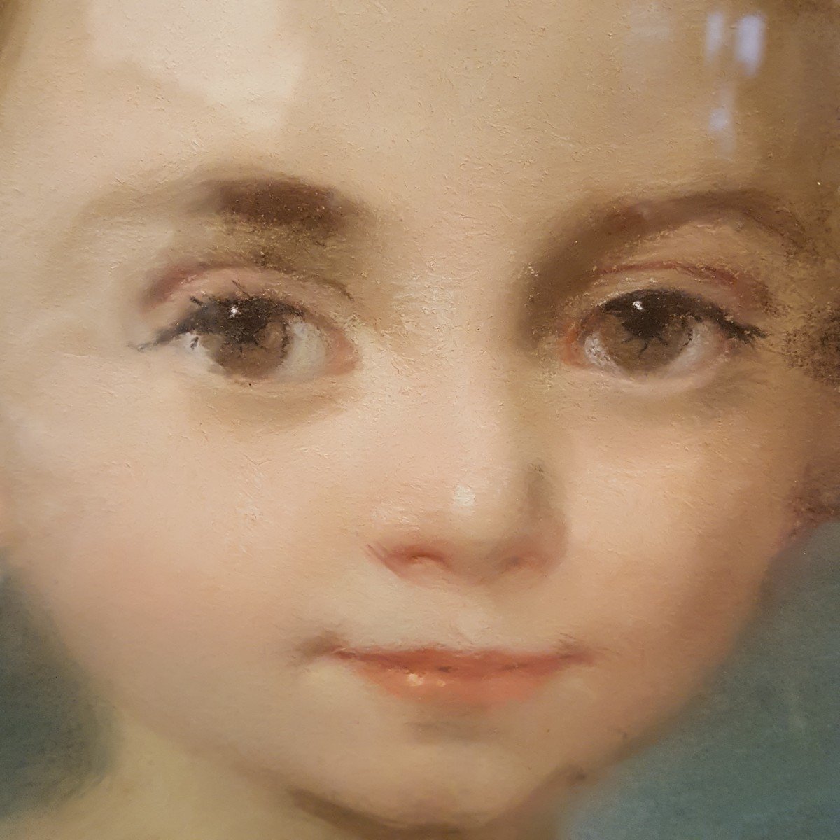 Portrait d'Enfant XIXème Pastel-photo-3