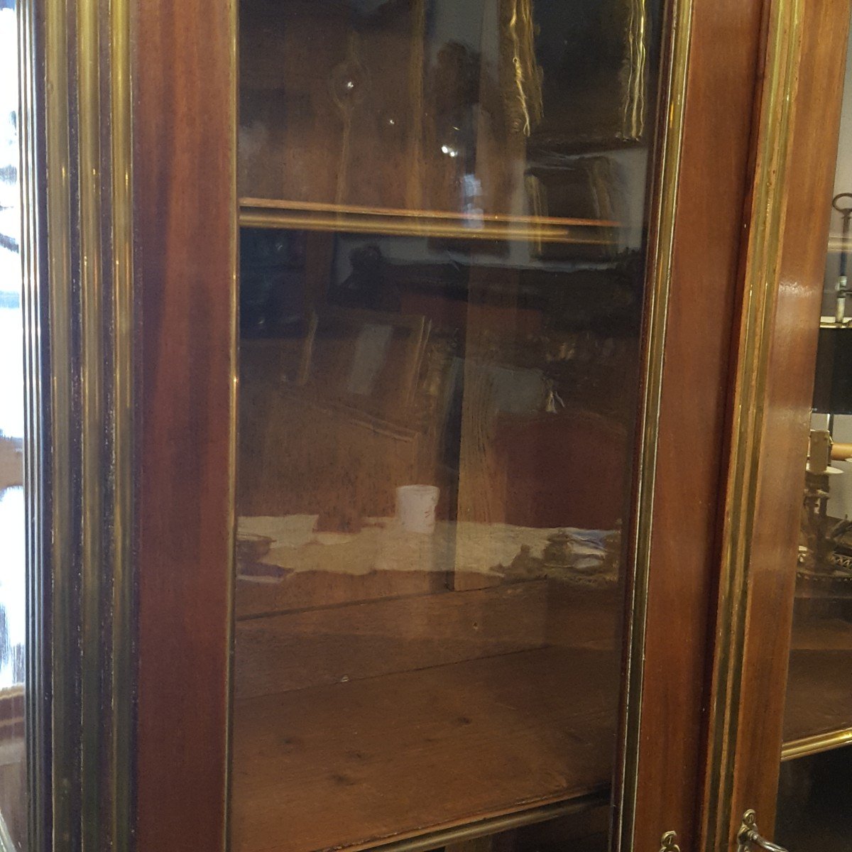 Small Louis XVI Mahogany And Brass Showcase-photo-2