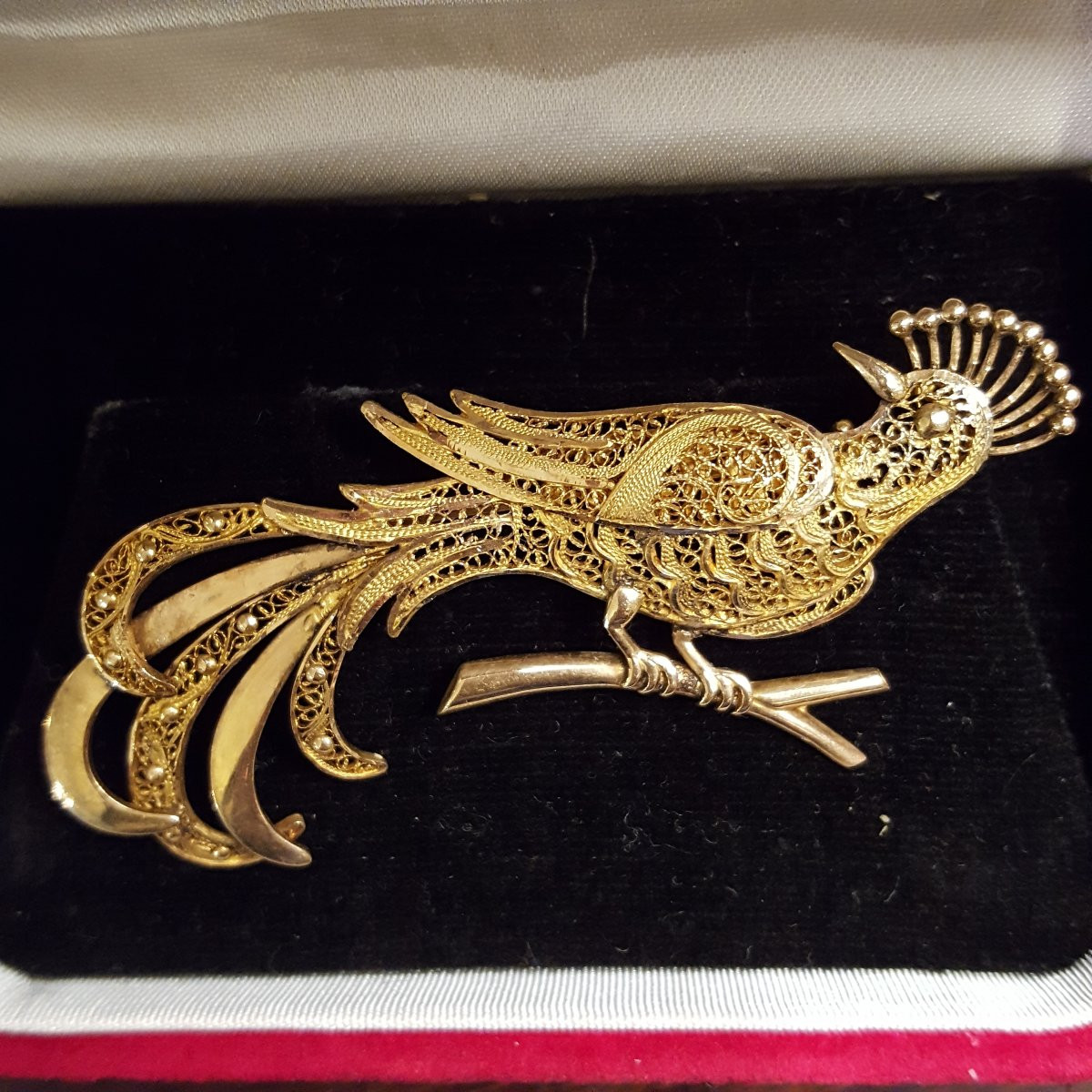 Bird Of Paradise Gold Brooch-photo-2