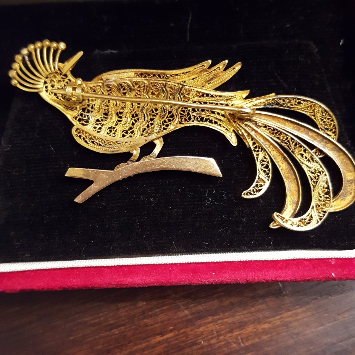 Bird Of Paradise Gold Brooch-photo-3